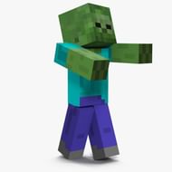 Zombies in Minecraft (Image via turbosquid)